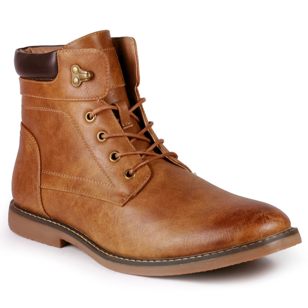 Metrocharm Men's Tan Lace Up Ankle Fashion Boot